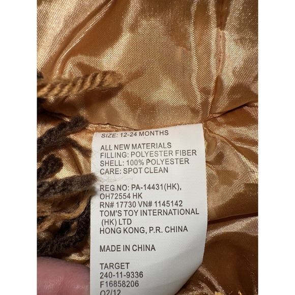 Lion Costume Size 12-24 Months Target Full hood Brown Padded Unisex Halloween - Picture 6 of 8